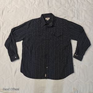 ROAD Mens XL Shirt Long Sleeve All Over Graphic Button Up Cotton Casual XXL